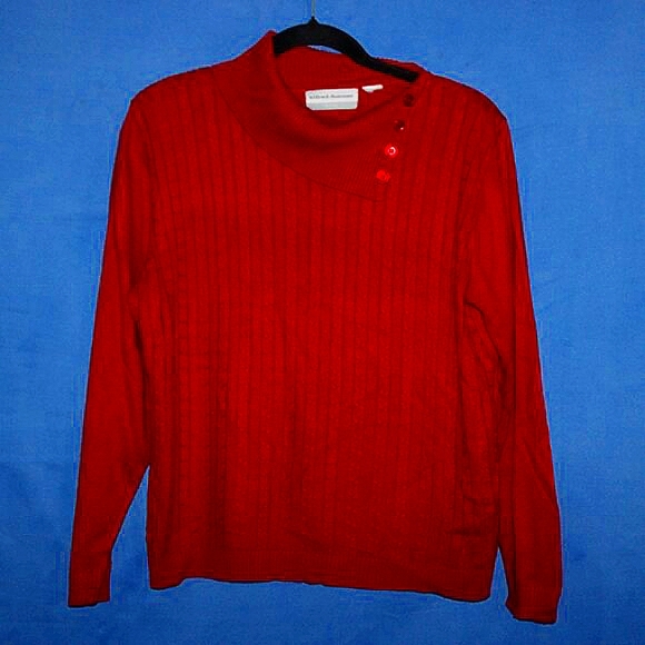 Alfred Dunner Petite Cowl Neck Sweater Red Size 30 - Picture 1 of 4